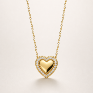 Crystal Heart Gold-Tone Pendant Necklace