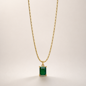 Emerald Square Gold-Tone Pendant Necklace