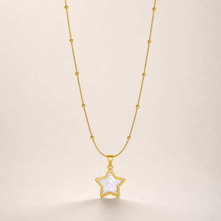 Open Star Gold-Tone Pendant Necklace