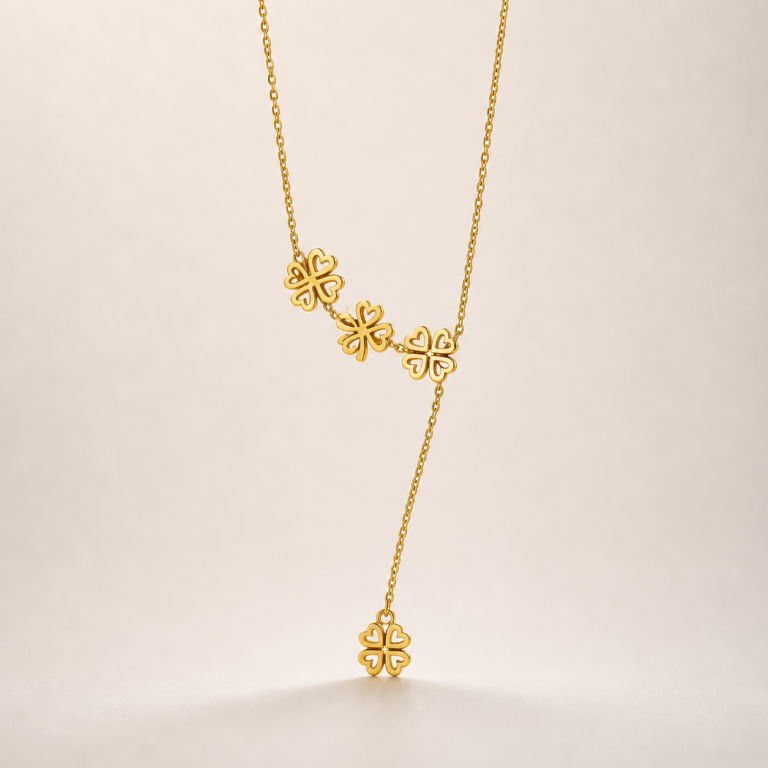 Floral Lariat Gold-Tone Necklace