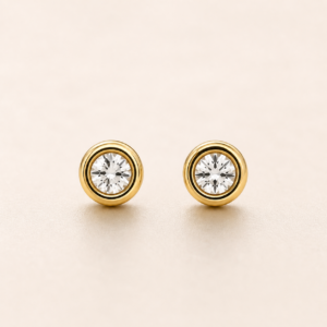 Round Crystal Gold-Tone Stud Earrings