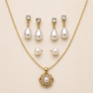 Pearl Bloom Gold-Tone Jewelry Set