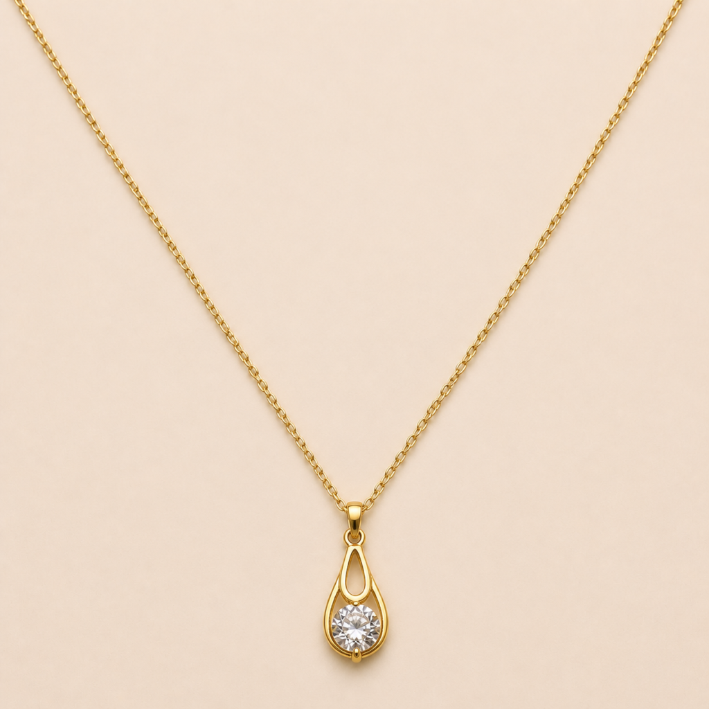 023-product-gold-teardrop-stone-necklace