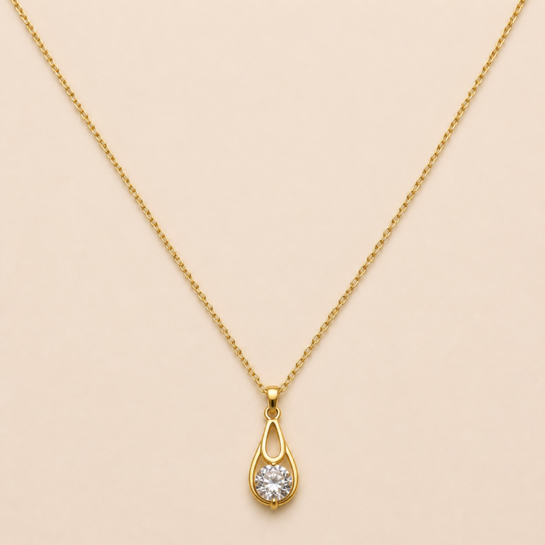 Teardrop Crystal Gold-Tone Necklace