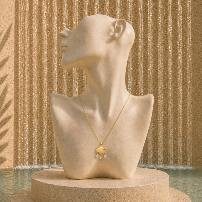 Duo Drop Charm Gold-Tone Necklace
