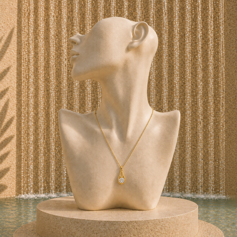 Teardrop Crystal Gold-Tone Necklace