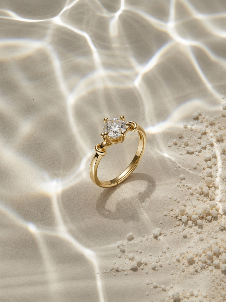 Halo Teardrop Gold Zircon Ring