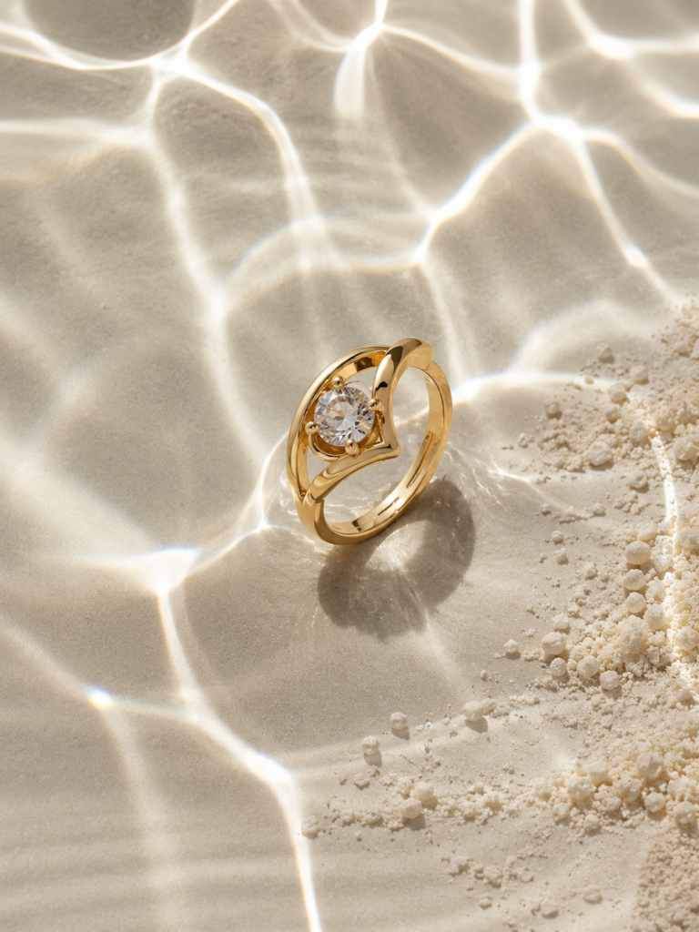 Celeste Twist Gold Zircon Ring