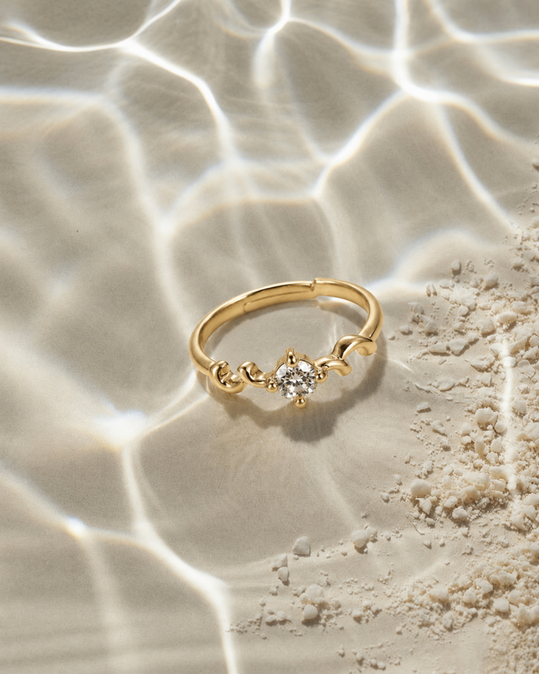 Ophelia Beaded Gold Zircon Ring