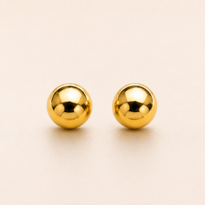 Polished Gold Ball Stud Earrings