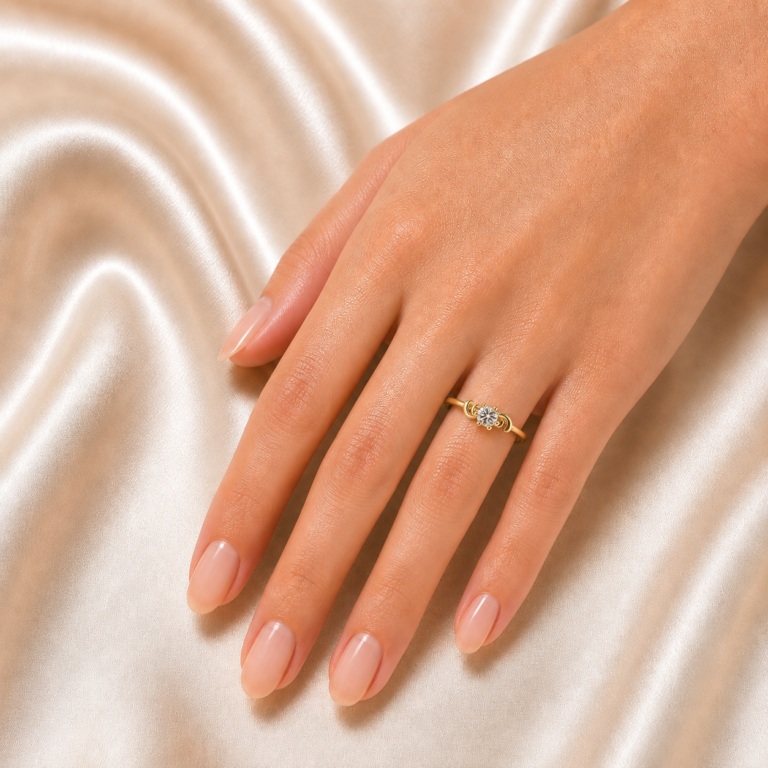 Noor Trio Gold Zircon Ring