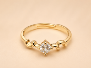 Serena Curl Gold Zircon Ring