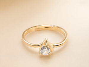 Pear Drop Gold Zircon Ring