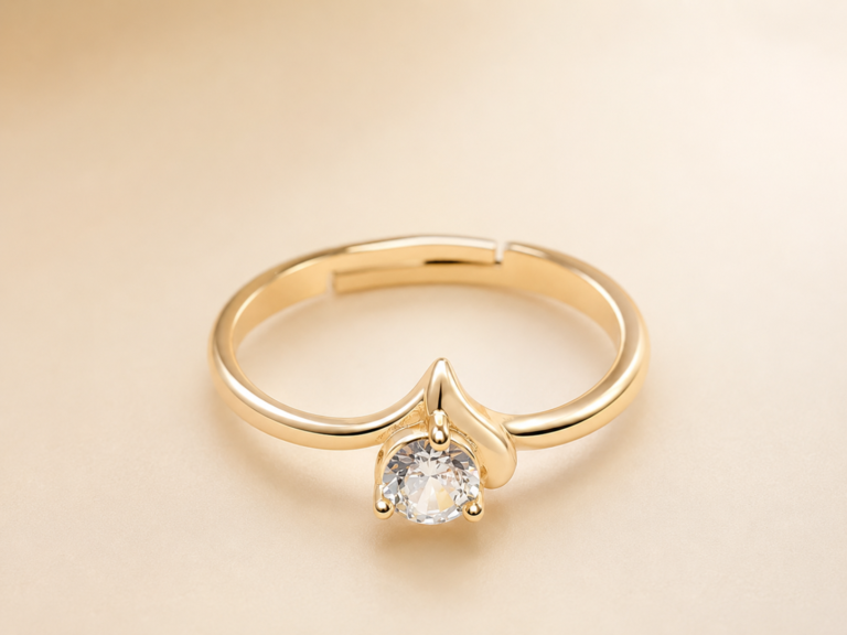 Pear Drop Gold Zircon Ring