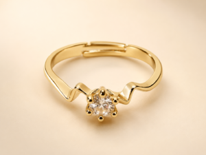 Rhea Floral Gold Zircon Ring