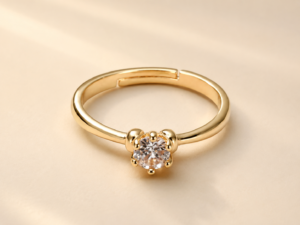 Ayla Round Zircon Gold Ring