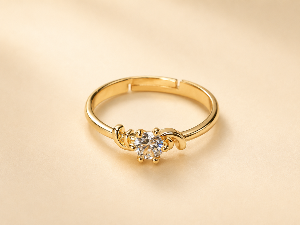 Noor Trio Gold Zircon Ring