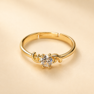 Noor Trio Gold Zircon Ring