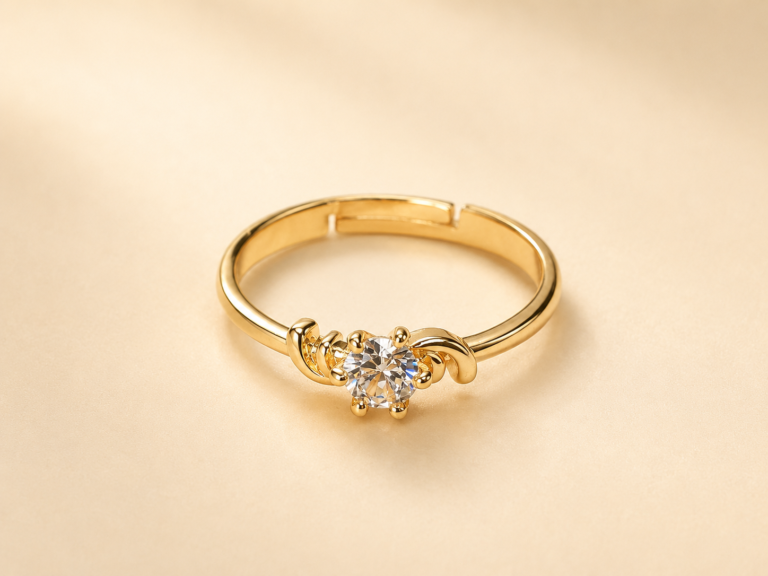 Noor Trio Gold Zircon Ring